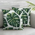 thumbnail image 3 of COMIO Throw Pillow Covers Home Decor Loop Tropical Green Leave Floor Pillow Cover for Couch Cushion Cover Pillow Case Plant Monstera Leaf White, 3 of 5