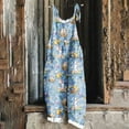 thumbnail image 2 of JURANMO Happy Easter Day Women's Jumpsuits Summer Cotton Linen Casual Sleeveless Rompers & Overalls Loose Fit Spaghetti Strap Wide Leg One Piece Pants Multicolor XXL Sales for Today, 2 of 6