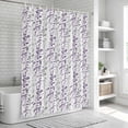 thumbnail image 6 of Purple Grey Botanical Shower Curtain, Waterproof Shower Curtains for Bathroom, Spring Floral Summer Farmhouse Washable Fabric Bathtub Curtain Set Bath Decor with 12 Hooks Standard 72"x72", 6 of 8