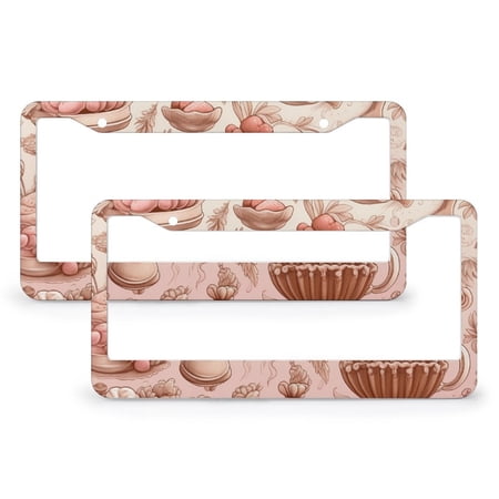 Various Cooking And Baking License Plate Cover 2 Pack Lovers Cook Gifts Licenses Plates Frames Front Licenses Plate Covers Car Tag Frame for US And CA 2 Round Holes Metal License Plate Frame