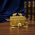 thumbnail image 5 of Golden Ark of the Covenant Figurine - Religious Tabletop Sculpture with Removable Holy Contents, Christian & Jewish Biblical Replica for Mantel, Office, or Church Decor, Large, 5 of 7