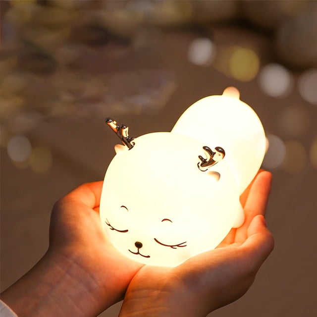 W Lámpara para niños, luz nocturna de silicona de 1,5 W, lámpara de silicona portátil, lámpara nocturna con sincronización inteligente, diseño elevado