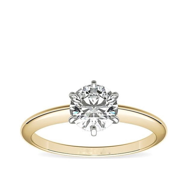 1.00 Carat Excellent Round Shape Natural Diamond Beautiful Wedding Ring for her Solid 18K Yellow Gold Size 7