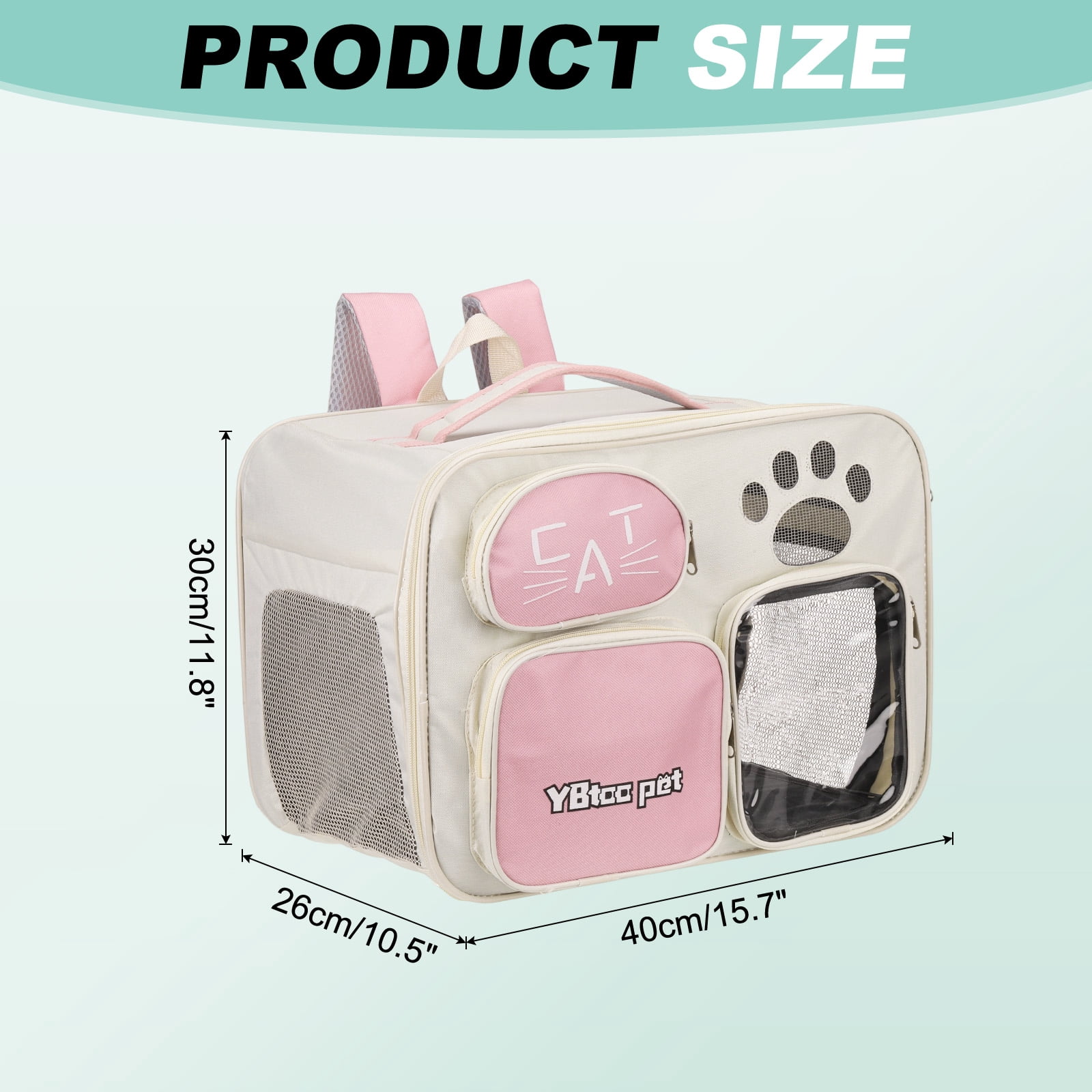 Uxcell Cat Backpack Carrier, Breathable Dog Backpack for Cats or Small Dogs Pink