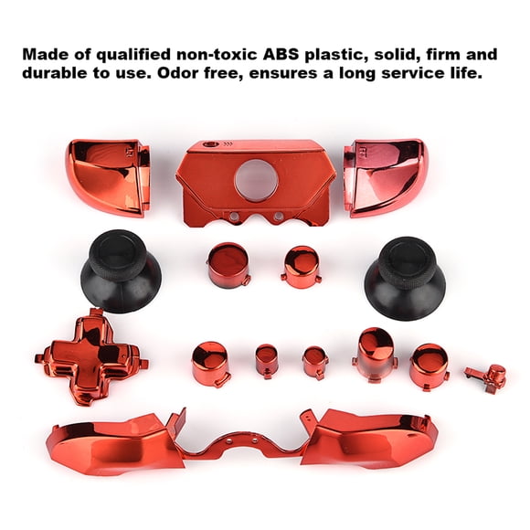 Conjunto completo de botones Mod de repuesto para el control de Microsoft Xbox One con conector de 3,5 mm (rojo)