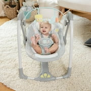 Ingenuity Swing n Go Portable 5-Speed Baby Swing Infant Seat with Music - Hugs & Hoots (Unisex)