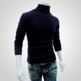 thumbnail image 5 of Trayknick Long Sleeve Turtleneck Men Pullover Soft Solid Color Stretchy Knitted Shirt for Autumn Winter, 5 of 5
