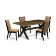 thumbnail image 2 of East West Furniture X677LA147-5 5-Piece Stylish Dining Table Set an Excellent Distressed Jacobean rectangular Table Top and 4 Beautiful Linen Fabric Dining Chairs with Stylish Chair Back, Wire..., 2 of 10