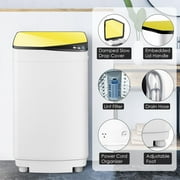 Giantex Full-Automatic Washing Machine, 7.7lbs Capacity Washer and Spinner Combo w/Built-in Barrel Light, Drain Pump & Long Hose, Compact Laundry Washer for Small Spac/RV/Dorm (Yellow)
