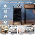 thumbnail image 4 of Rolling Cart with Drawers, 6-Tier Rolling Storage Cart with Drawers, Rolling Utility Cart with 6 Drawers with 2 Lockable Caster Wheels for Office Bathroom Kitchen, Transparent Black, 4 of 15