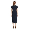 thumbnail image 3 of Time and Tru Women's Dolman Sleeve Ribbed Maxi Dress with Side Slits, Sizes XS-XXXL, 3 of 5