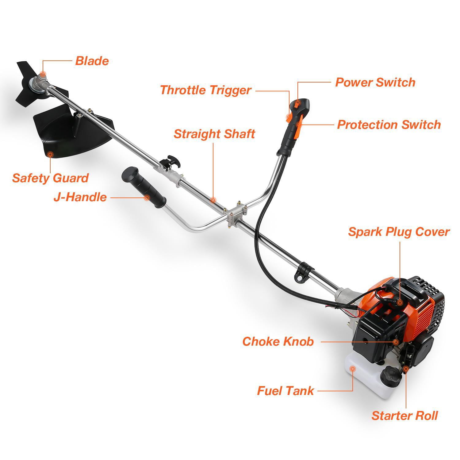 42.7/52CC 2-in-1 Gas String Trimmer & Brush Cutter Straight Shaft Lawn Mower