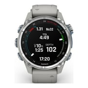 Garmin Descent Mk3, 43 mm Stainless Steel with Fog Gray Silicone Band (010-02753-03)