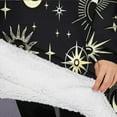 thumbnail image 3 of Oversized Wearable Blanket Hoodie,Black Sun Moon Star Pattern Sherpa Blanket Hoodie with Super Pockets,Super Warm Fuzzy Pullover for Women & Men, 3 of 6