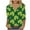 St Patrick's Day-V-Green-C, variant on VALMASS St Patrick's Day 3/4 Sleeve V Neck Shirts Women Casual Cute Print Tee Plus Size Pullover Tops (3XL, White)