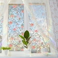 thumbnail image 6 of Window Privacy Film, Magnolia Stained Glass Window Clings Holographic Prism Bathroom Decorative Stickers Home Window Tint Sun Blocking Static Cling Door Covering 16.93" x 39.37 ", 6 of 9