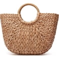 thumbnail image 1 of LHSHID Womens Large Straw Beach Tote Bag Hobo Summer Handwoven Bags Purse wth Pom Poms, 1 of 5