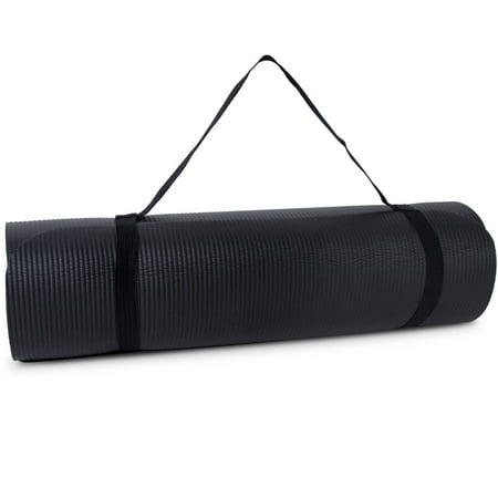 UPC: 0702556043462 | Tone Fitness NBR High Density Yoga Exercise Mat with Carry Strap Black