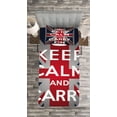 thumbnail image 3 of Ambesonne Union Jack Quilted Bedspread Set 2 Pcs, Words Crown UK Flag, Twin Size, Navy Blue Red White, 3 of 3