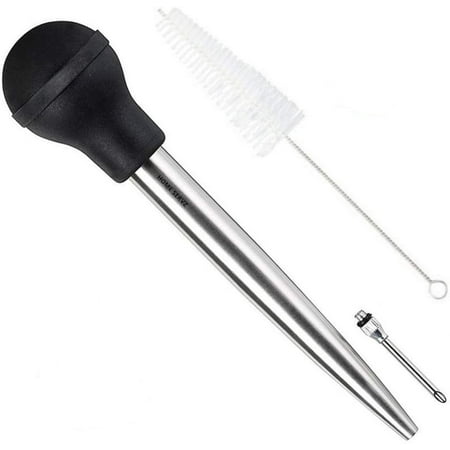 

Home Stainless Steel Roast Syringe Injector Needle And Cleaning Brush Black Rubber Ball
