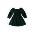thumbnail image 1 of SUNSIOM Robe de Noël pour Filles, Manches Longues Plissée Couleur Unie Robe Trapèze Robe de Soirée, 1 of 8