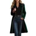 thumbnail image 2 of Women's Long Cardigans Fall Velvet Long Sleeve Open Front Button Casual Jackets Duster Coat with Pockets, 2 of 8