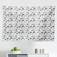 thumbnail image 1 of Abstract Tapestry, Uneven Stripes with Dots Creative Ink Artwork Simplistic Illustration, Fabric Wall Hanging Decor for Bedroom Living Room Dorm, 2 Sizes, Charcoal Grey and White, by Ambesonne, 1 of 1