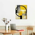 thumbnail image 2 of Nawypu  Yellow and Grey Abstract Geometric Circle Canvas Wall Art Rustic Lemon Yellow Prints Artwork for Living Room Bedroom Wall Decoration, 2 of 4