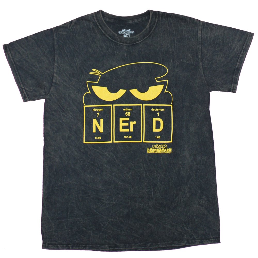 Isaac Morris Dexter's Laboratory Mens TShirt Perodic Table Nerd Shiftyy Eyes Image (Small