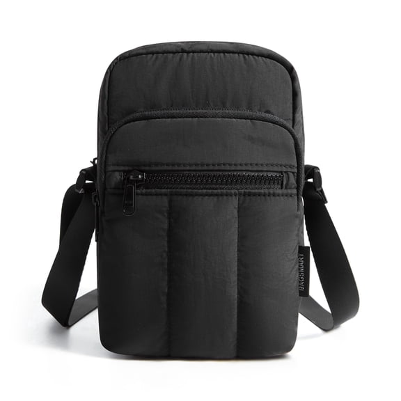 BAGSMART Crossbody Cell Phone Bag, Casual Shoulder Purse Bag with Adjustable Strap for Everyday Carry, Black