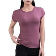 thumbnail image 1 of T-shirt à Manches Courtes pour Femmes, Col Rond, Tissu en Polyester, Doux et Confortable, Tenue Décontractée, Usage à la Maison Ou Quotidien, Noir G, 1 of 5