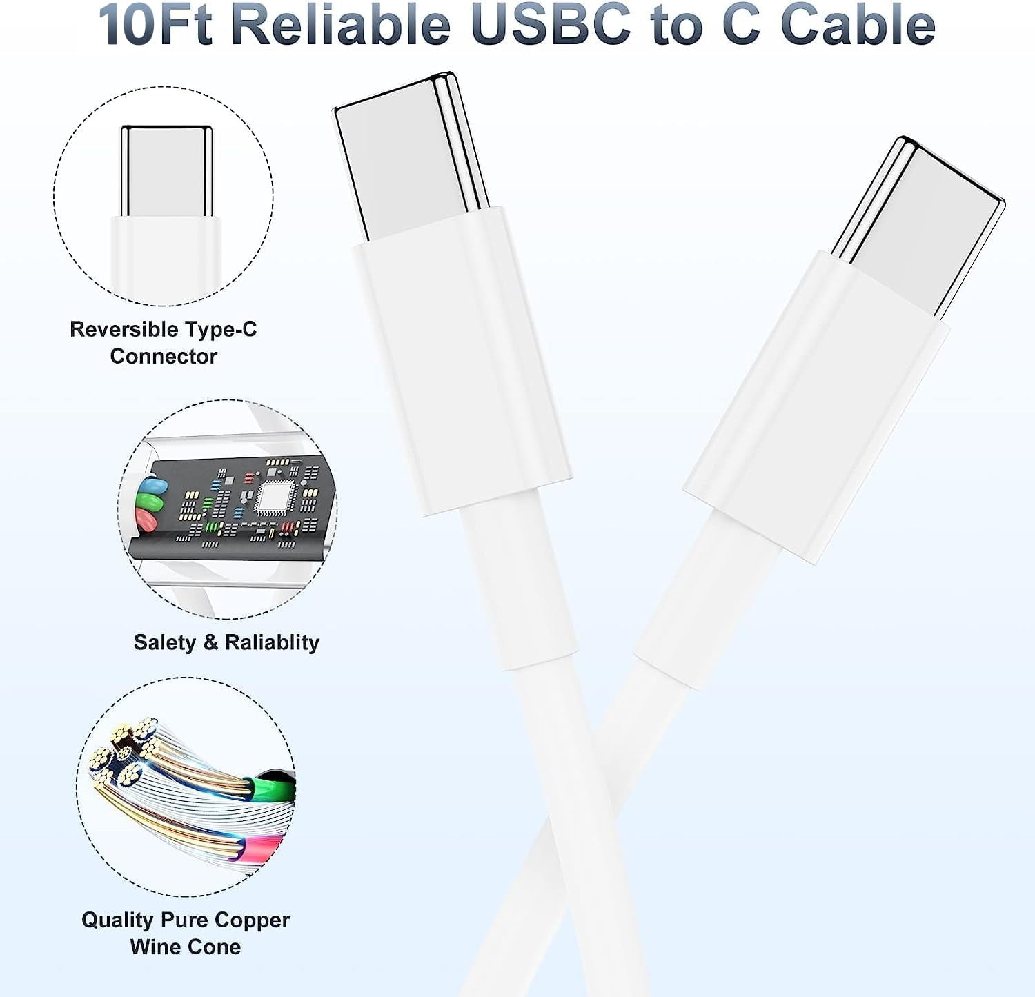 JOZASHON iPhone 17 Pro Max Charger Fast Charging, 45W Dual USB C Fast Charger Plug,6/10/10ft Type C Cable for iPhone 17/17 Pro/17 Pro Max/Air/16/16 Pro/16 Pro Max/16 Plus