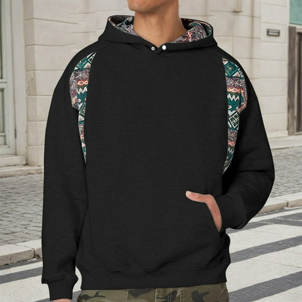 MHFRRA Sudadera con Capucha de Estilo Étnico con Bordado Intenso para Una Declaración de Moda Única y Comodidad Negro