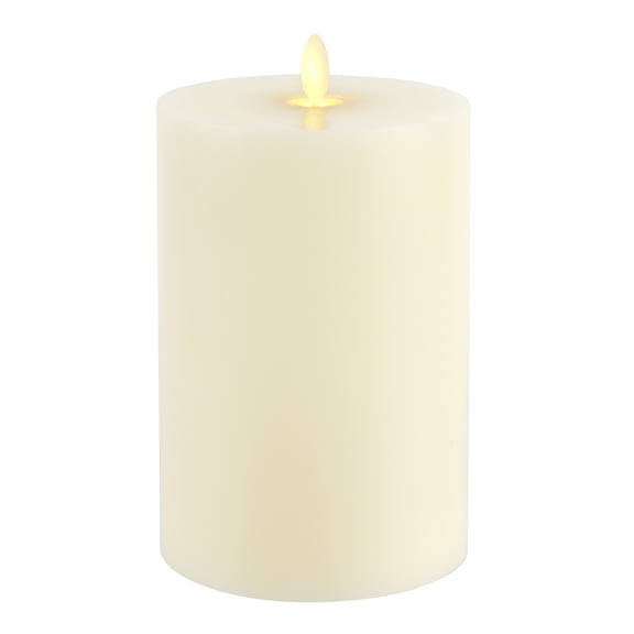 Ashland LED Pillar Candle - Moving Faux Flame - Unscented - Ivory - 4" x 6" - 1-Pack