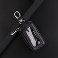 thumbnail image 5 of Estuche para llave de control de coche de cuero con textura para mujer, llavero de cuero de vaca para hombre, gran capacidad, 5 of 5