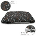 thumbnail image 3 of Space Pet Bed, Cartoon Doodle Spacecraft Traveling to the Universe Cosmos UFOs Aliens Stars, Resistant Pad for Dogs and Cats Cushion with Removable Cover, 24" x 39", Black Orange White, by Ambesonne, 3 of 4