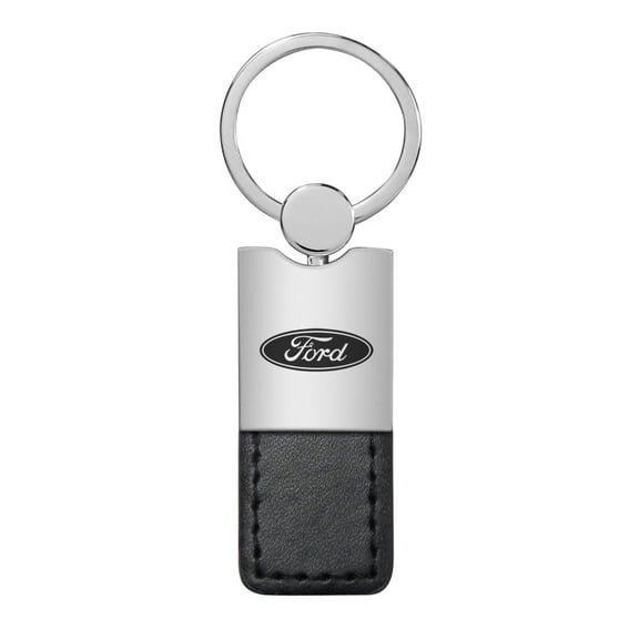 Ford Keychain & Keyring - Duo Premium Black Leather