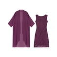 thumbnail image 6 of Zaldita Women Mother of The Bride Dresses with Chiffon Jacket Lace Wedding Guest Dresses Purple XL, 6 of 7