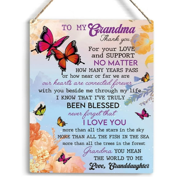 Grandma Gifts Gigi Gifts for Grandma To My Grandma Wooden Hanging Sign Birthday Gifts for Grandma from Granddaughter, Grandson, Grandkids Unique Grandmother Christmas Birthday Gifts 8x10 Inch