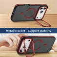 thumbnail image 4 of Dteck Magnetic Case for iPhone 17 Pro, Built-in Camera Stand, Compatible with MagSafe, Matte Translucent Shockproof Protective Phone Cover 6.3 Inch,Red, 4 of 8