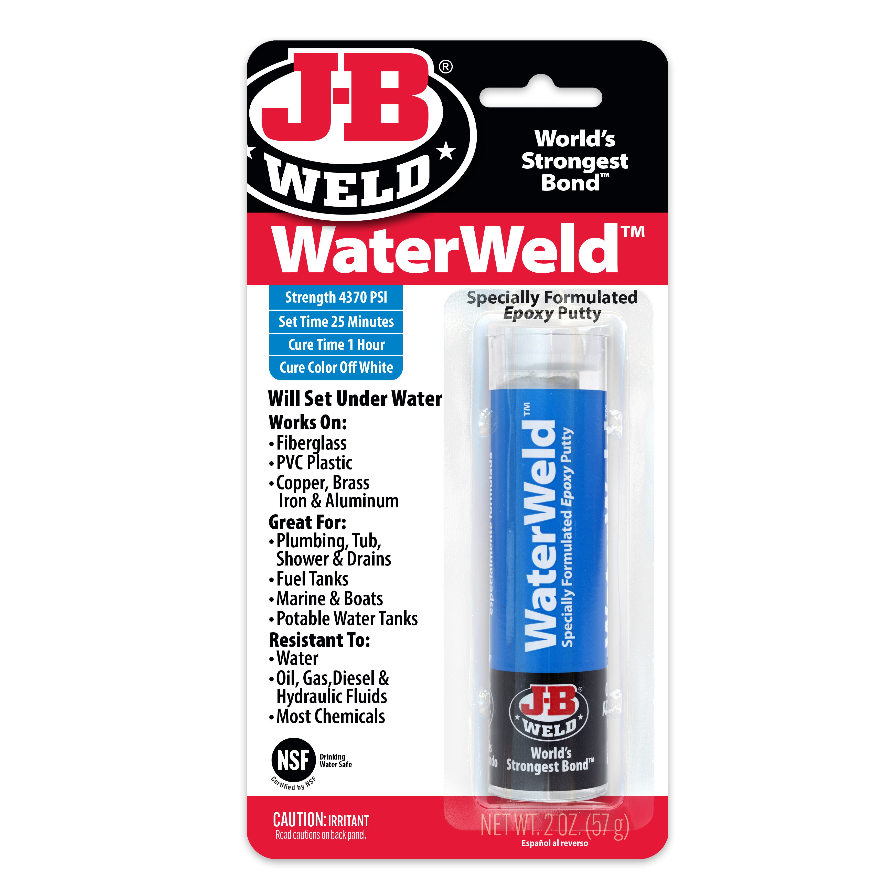 J-B Weld Water Weld Epoxy Putty Stick - 2 oz. White