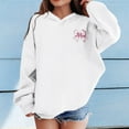 thumbnail image 5 of PIOMLL Fall Shirts for Girls Hooded Graphic Print Long Sleeve Pullover Cute Fabric Youth White Going Out Fall Tops 4-5 Years, 5 of 5