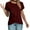 Wine, variant on Lenpel Women's T Shirts Trendy Short Sleeve Crew Neck Twist Front Solid Color Tunic Tops Casual Tee Blouses