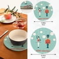 thumbnail image 3 of SKYSONIC Nutcrackers Dancer Pot Holders Trivets, 2 Pcs Heat Resistant Trivets,Christmas Light Bulb Cotton Thread Weave Mats for Hot Pads Pans Pot Bowl Teapot for Kitchen Decor, 3 of 7
