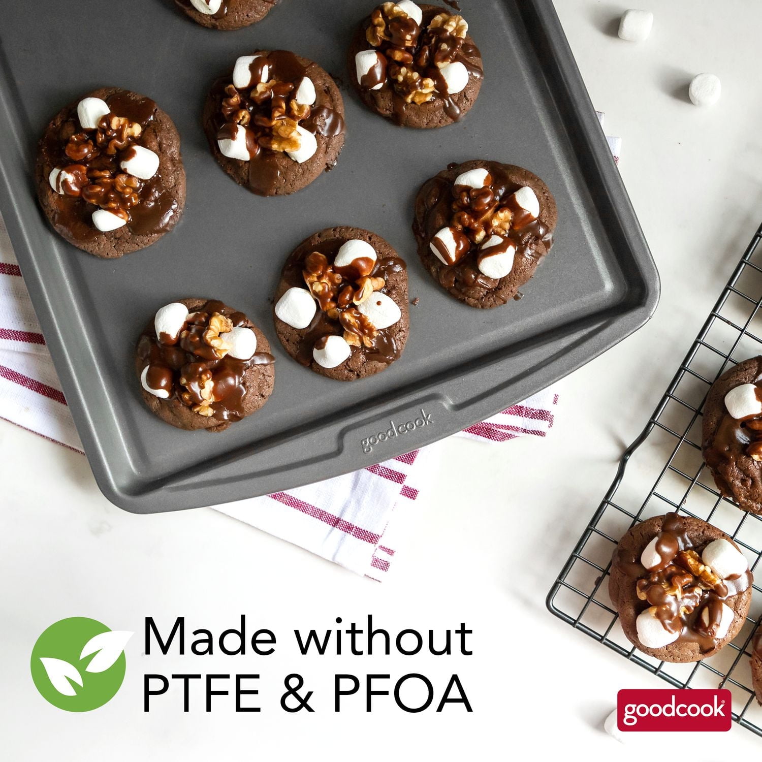 GoodCook Everyday Nonstick Steel Baking Sheet, 11" x 17", Gray, GC 11x17" LG COOKIE