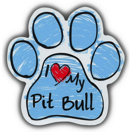 Scribble Paw Dog Magnets: I Love My Pitbull Pit Bull | Cars, Refrigerators