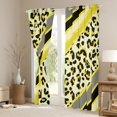 thumbnail image 3 of Homewish Teens Animal Leopard Cheetah Print Black Out Curtains,Black Yellow Curtains Pack of 2 (42x63 Each),Abstract Geometric Stripes Bedroom Curtains,Microfiber Bedroom Decor, 3 of 6