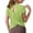 Green, variant on Women’s Athletic T-Shirt, Back Crossover Crew Neck Short Sleeve Tops, Summer Lightweight Workout Fitness Basic Tee L