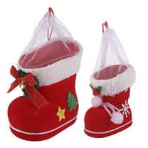EXHUMKY BERTDOMD 2Pcs Red Boot Shaped Christmas Candy Storage Boxes for Holiday Treats