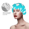 KLL Aqua And White Polka Dot Pattern Shower Cap & Bath Cap for Women